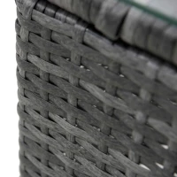 Outsunny 2-Seater Rattan Table Chair Bistro Garden Furniture Set Wicker Table Outdoor Patio(m-9)