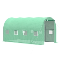 Outsunny Walk-in Polytunnel Greenhouse, Outdoor Garden Plant Shelter with Windows and Doors (4 x 2M)