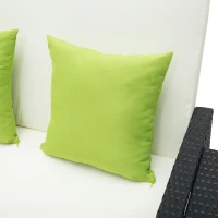 Outsunny Rattan 2-Seater Sofa Sun Lounger Bed-Black(m-10)