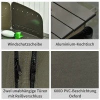 Outsunny szafka kempingowa moduł kuchenny torba transportowa osłona przeciwwiatrowa stal tkanina Oxford 600D zielony 57 x 94 x 109 cm(m-7)