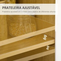 HOMCOM Aparador Auxiliar para Micro-Ondas Armário de Cozinha Moderno com Gaveta 3 Portas e Compartimento 90x40x98,5 cm Branco(m-5)