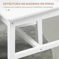 HOMCOM Conjunto de 2 Cadeiras de Sala de Jantar com Encosto de Ripas Estrutura de Madeira de Pinho 41x46,5x85,5 cm Branco(m-6)