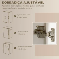 HOMCOM Armário de Cozinha com 5 Portas Prateleiras Ajustáveis Gaveta e Bancada para Micro-Ondas 100x40x180 cm Branco e Madeira(m-8)