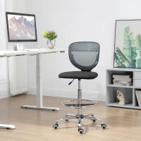 Vinsetto Standing Desk Chair, Mesh with Lumbar Support Grey(m-10)
