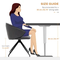 HOMCOM 2 Piece Dining Chairs, Modern Kitchen Chairs with Fabric Upholstery, Curved Back, Padded Seat and Steel Legs for Living Room, Bedroom, Dark Grey(m-7)