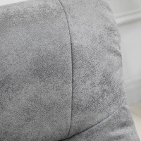 HOMCOM Manual Recliner Sofa With Footrest 360° Swivel Sofa Armchair Cushion Padded Seat Armrest Faux Leather Grey(m-10)