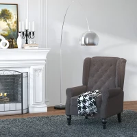 HOMCOM Fabric Tufted Accent Armchair Brown(m-13)
