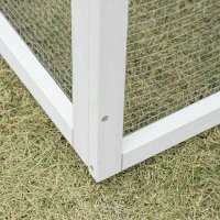 PawHut Chicken Hutch, w/ 2 Standing Perches, Run, Nesting Box, Ramp, Removable Tray(m-12)