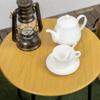 Outsunny Gartenmöbelset für  Personen 2 Schaukelstühle, 1 Beistelltisch, robustes Polyrattan, inkl. Sitzauflagen(m-7)