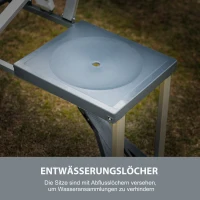 Outsunny aluminiowy stół kempingowy ławka piknikowa zestaw wypoczynkowy stół ogrodowy 4 siedzenia składany(m-6)