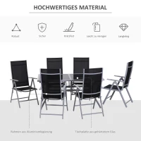 Outsunny Sitzgarnitur für 6 Personen Sitzgruppe Gartengarnitur Gartenset Gartenmöbel Alu(m-4)