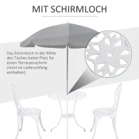 Outsunny Sitzgruppe für 2 Personen Essgruppe Gartenmöbel-Set 1 Tisch+2 Stühle mit Schirmloch Aluminium Weiß(m-6)