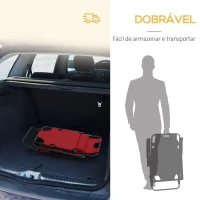 Outsunny  Espreguiçadeira Reclinável e Dobrável com Encosto Ajustável Apoio de Braço e Apoio para os Pés Carga 136 kg 135x60x89 cm Vermelho(m-5)