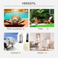 Outsunny Conjunto de 2 Espreguiçadeiras de Jardim de Vime Reclináveis em 5 Posições 196x65x22 cm Preto e Creme(m-7)