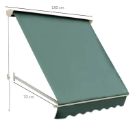 Outsunny copertina de soare tip rulou 180 × 70 cm, verde(m-3)