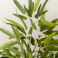 HOMCOM Planta Artificial de Bambu com 504 Folhas Realistas Decoração para Sala de Estar Exterior Ø15x90 cm Verde(m-8)