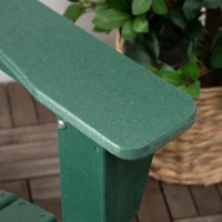 Outsunny Cadeira Adirondack com Apoio para os Pés Apoio para os Braços e Encosto Alto para Varanda Exterior 78x135x95cm Verde Escuro(m-8)