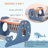 HOMCOM Bureau pupitre pour Enfants 2 Faces avec Tableau Blanc - Table à Dessin - dès 1 ans dim. 65L x 53l x 41H cm(m-4)