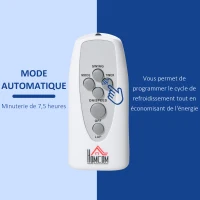 HOMCOM Ventilateur sur pied hauteur réglable oscillant 85° 3 vitesses 50 W avec écran LED télécommande minuterie Ø 42 cm blanc(m-7)