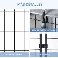 PawHut Perrera de Exterior con Techo con Malla de Metal y Puerta con Cierre para Jardín Patio 20x120x138cm Negro y Plata(m-6)