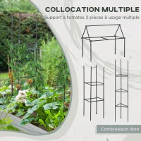 Outsunny Carré potager jardinière rectangulaire en métal avec tuteurs pour tomates et plantes grimpantes 180 x 90 x 29,5 cm(m-6)