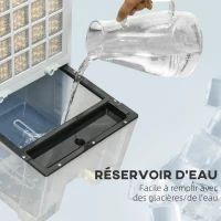 HOMCOM Rafraîchisseur d'air/ventilateur/humidificateur/purificateur/Ioniseur 5 en 1, télécommande 3 modes 3 vitesses, minuterie et oscillant réservoir 12L avec 2 blocs réfrigérants(m-4)