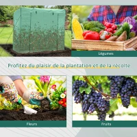 Outsunny Serre de Jardin 200L x 73l x 168H cm Acier PE Haute densité 140 g/m² Anti-UV avec Porte zippée déroulante et fenêtres Vert(m-7)
