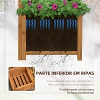 Outsunny Floreira com Treliça de Madeira Caixa de Plantio com Suporte para Plantas Trepadeiras 40x40x145cm Madeira(m-5)