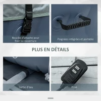 Outsunny Spa Gonflable Rond - 950 litres 108 Jets de Massage - 4/6 Personnes avec bâche, 2 Cartouches filtrantes - Liner PVC Blanc Bleu(m-6)