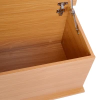 HOMCOM Coffre malle de rangement coffre à jouets dim. 100L x 40l x 40H cm panneaux particules bois clair(m-4)