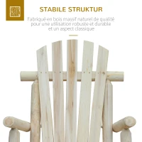 Outsunny Fauteuil de Jardin Adirondack à Bascule Rocking Chair Style néo-rétro Assise Dossier Ergonomique Bois Naturel de pin(m-5)