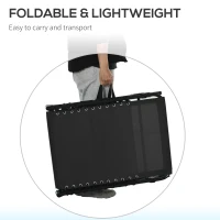 Outsunny Sezlong Portabil din Otel si Tesatura tip Plasa Respirabila cu Spatar Rabatabil in 4 Pozitii, 189x58x30 cm, Negru(m-6)