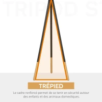 HOMCOM Lampadaire trépied style scandinave bois de caoutchouc gris dim. 52L x 52l x H153 cm(m-4)