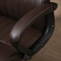Vinsetto Fauteuil de bureau chaise de bureau ergonomique assise rembourré dossier haut pivotant à 360° réglable en hauteur simili cuir marron(m-8)