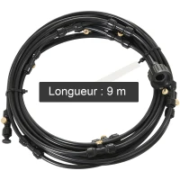 Outsunny Système de brumisation 9 m - système de brumisateur extérieur - brumisateur de terrasse - Kit de brumisation Complet Noir(m-3)