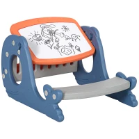 HOMCOM Bureau pupitre pour Enfants 2 Faces avec Tableau Blanc - Table à Dessin - dès 1 ans dim. 65L x 53l x 41H cm(m-1)