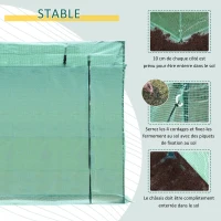Outsunny Serre de Jardin 200L x 73l x 168H cm Acier PE Haute densité 140 g/m² Anti-UV avec Porte zippée déroulante et fenêtres Vert(m-6)