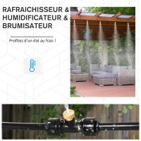 Outsunny Système de brumisation 9 m - système de brumisateur extérieur - brumisateur de terrasse - Kit de brumisation Complet Noir(m-6)