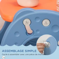 HOMCOM Bureau pupitre pour Enfants 2 Faces avec Tableau Blanc - Table à Dessin - dès 1 ans dim. 65L x 53l x 41H cm(m-5)