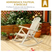 Outsunny Fauteuil de Jardin Adirondack à Bascule Rocking Chair Style néo-rétro Assise Dossier Ergonomique Bois Naturel de pin(m-4)