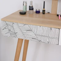 HOMCOM Coiffeuse Table de Maquillage Design scandinave tiroir et Grand Miroir dim. 70 x 39 x 119-128 cm(m-8)