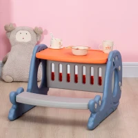 HOMCOM Bureau pupitre pour Enfants 2 Faces avec Tableau Blanc - Table à Dessin - dès 1 ans dim. 65L x 53l x 41H cm(m-7)