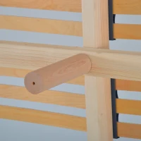 HOMCOM Sommier à lattes apparentes 140x190 avec 4 pieds - 48 lattes - revêtement tissu gris anthracite - technologie tri-lattes(m-3)