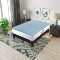 HOMCOM Surmatelas 140 x 190 Gel Refresh mémoire de forme 6cm d'épaisseur 2 places - fabriqué en France(m-2)