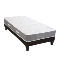 HOMCOM Ensemble matelas mémoire de forme et mousse recyclée 40 kg/m³ 15 cm épaisseur + Sommier à lattes 90 x 190 - 1 personne(m-1)