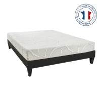 HOMCOM Ensemble matelas mémoire de forme avec microcapsules de gel rafraîchissant + Sommier à lattes 140 x 190 - 2 personnes(m-1)