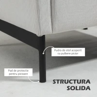 HOMCOM Fotoliu, Fotoliu modern pentru semineu, Fotoliu accent tapitat cu picioare din otel pentru sufragerie, dormitor, biroul de acasa, Gri(m-5)