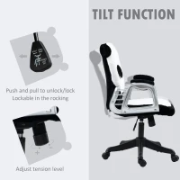 Vinsetto Cute Office Chair, Fluffy Panda Desk Chair with Padded Armrests, Tilt Function, Adjustable Height, Black and White(m-5)