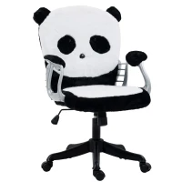 Vinsetto Cute Office Chair, Fluffy Panda Desk Chair with Padded Armrests, Tilt Function, Adjustable Height, Black and White(m-1)