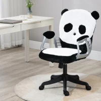 Vinsetto Cute Office Chair, Fluffy Panda Desk Chair with Padded Armrests, Tilt Function, Adjustable Height, Black and White(m-7)